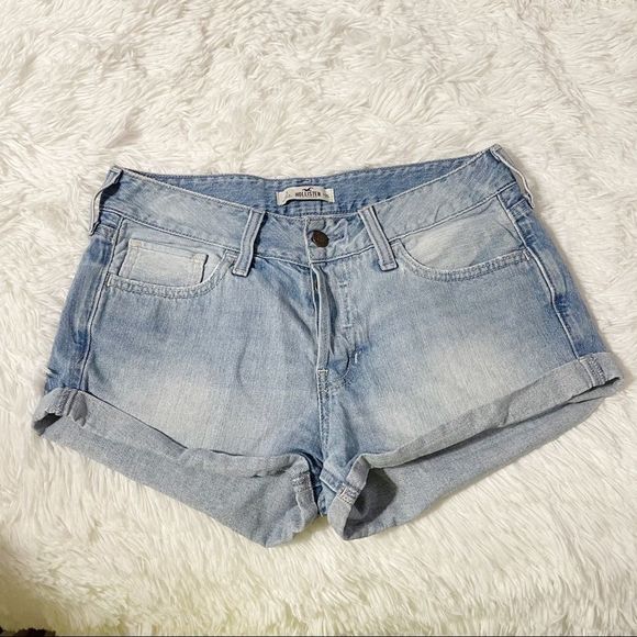 Hollister Pants - 3/W26 Hollister Light Wash Triple Button Fly Cuffed Jean Shorts